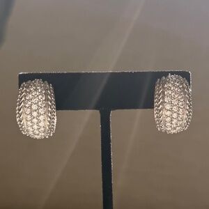 Judith Ripka 925 Silver Vintage Cubic Zirconia Twist Drop Earrings